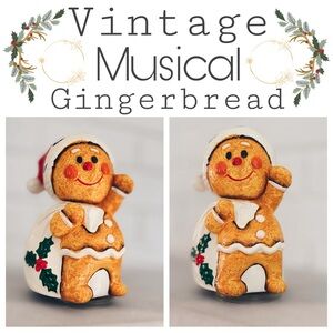 Vintage Musical Gingerbread Santa